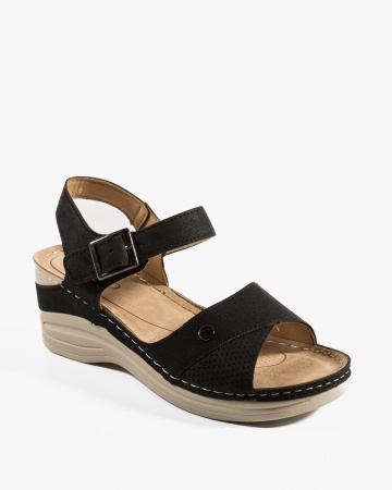 Sandale dama cu platforma Negre din Piele Ecologica Zugy - Img 4