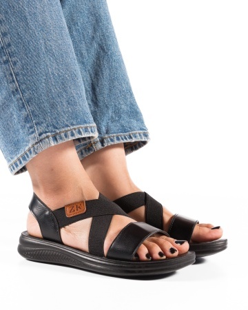 Sandale dama Negre din Piele Ecologica Jkk - Img 2