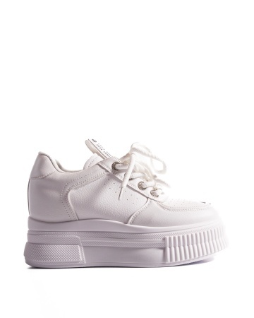 Sneakers dama albi cu platforma 7795 - Img 5