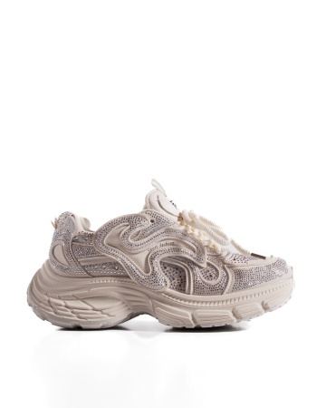 Sneakers dama bej cu talpa groasa 9839 - Img 5