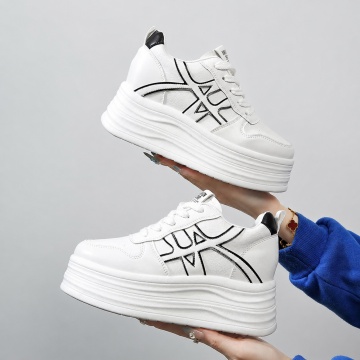 Sneakers dama cu platforma Albi Negri din piele Ecologica Pllf - Img 2