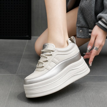Sneakers dama cu platforma Aurii din piele Ecologica Plze