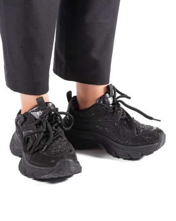 Sneakers dama negri cu talpa groasa 9839 - Img 2