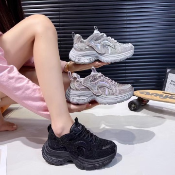 Sneakers dama negri cu talpa groasa 9839 - Img 8