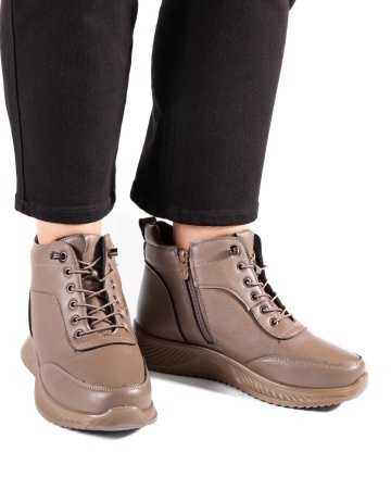 Ghete dama imblanite kaki din piele ecologica J52-15