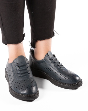 Pantofi dama casual Bleumarin din Piele Ecologica Dtt - Img 2