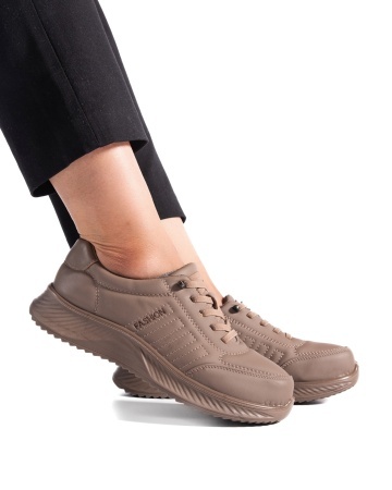 Pantofi dama casual camel din piele ecologica J15