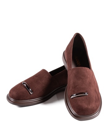 Pantofi dama casual maro inchis din piele ecologica intoarsa LF01-7
