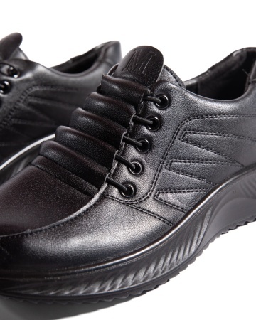 Pantofi dama casual negri din piele ecologica J01 - Img 6
