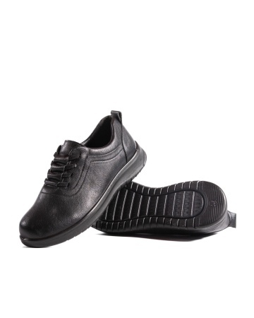 Pantofi dama casual negri din piele ecologica T521-marimi mari pana la 43 - Img 7