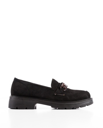 Pantofi dama casual Negri din Piele intorsa Ecologica Qina - Img 4