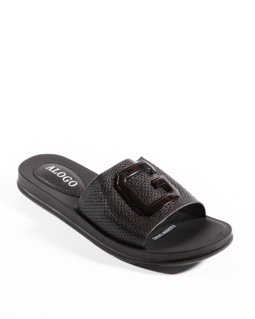 Papuci dama Negre din Piele Ecologica Woc - Img 5