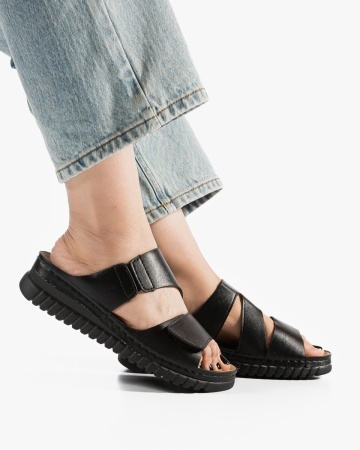 Papuci dama Negre din Piele Ecologica Xizz - Img 2