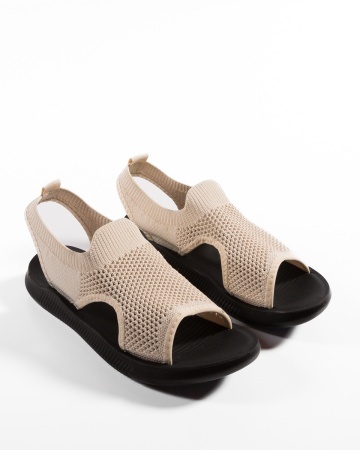 Sandale dama Bej din material textil EOIU