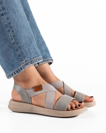 Sandale dama Gri din Piele Ecologica Jkk
