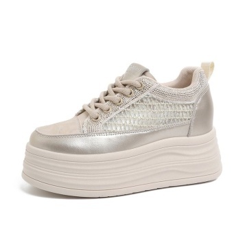Sneakers dama aurii respirabili cu talpa groasa 9630 - Img 2