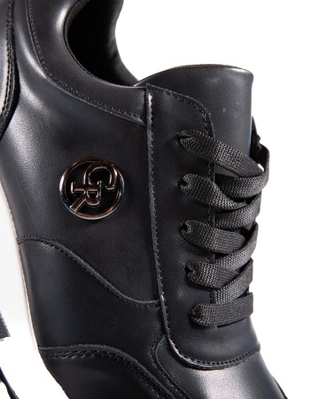 Sneakers dama cu platforma negri din piele ecologica HS-2 - Img 6