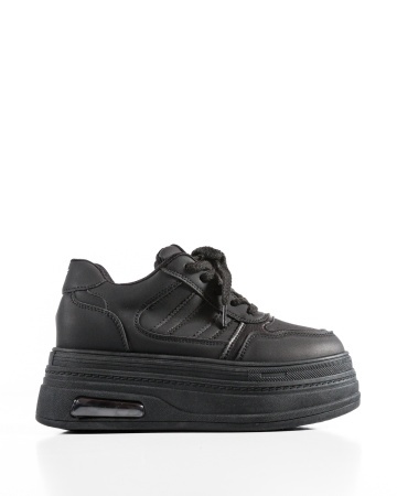 Sneakers dama cu platforma Negri din Piele Ecologica Pmal - Img 5
