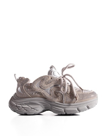 Sneakers dama gri cu talpa groasa 9839 - Img 6