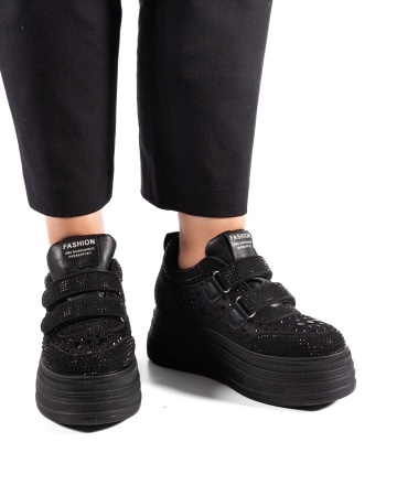 Sneakers dama negri cu platforma 6853 - Img 2
