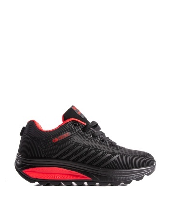 Sneakers dama negri cu rosu din piele ecologica C20 - Img 4
