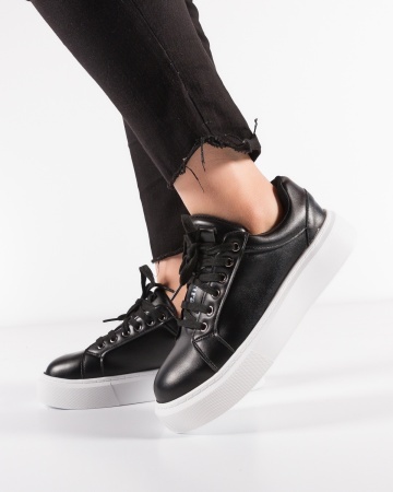 Sneakers dama Negri din Piele Ecologica Picu - Img 3
