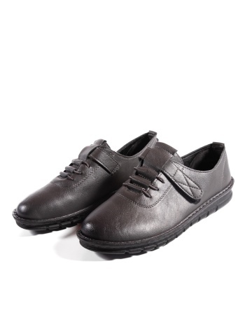 Pantofi dama casual gri din piele ecologica D2506 - Img 6