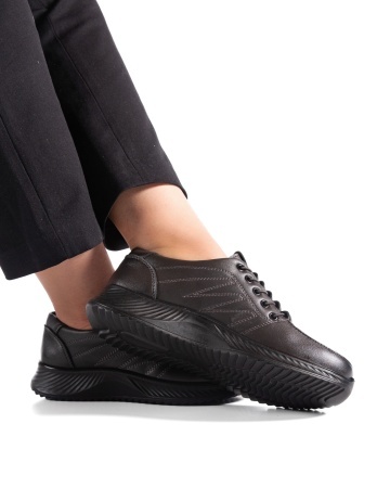 Pantofi dama casual gri din piele ecologica J01 - Img 3