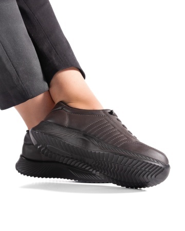 Pantofi dama casual gri din piele ecologica J15 - Img 4