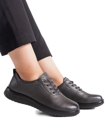 Pantofi dama casual gri din piele ecologica T521