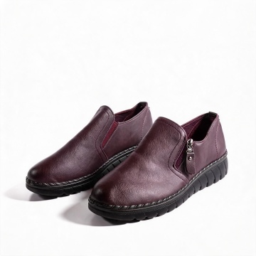 Pantofi dama casual mov inchis din piele ecologica 3215