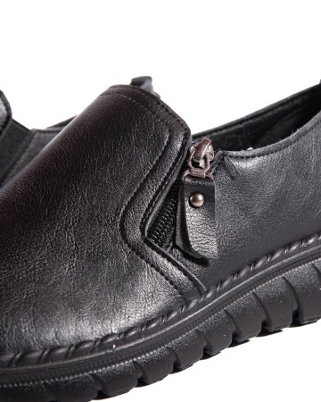 Pantofi dama casual negri din piele ecologica 3215-marimi mari pana la 43 - Img 7