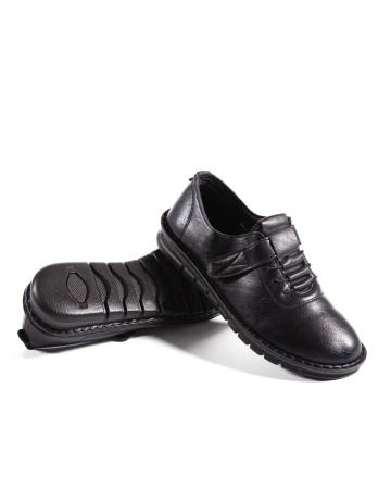 Pantofi dama casual negri din piele ecologica D2506 - Img 6