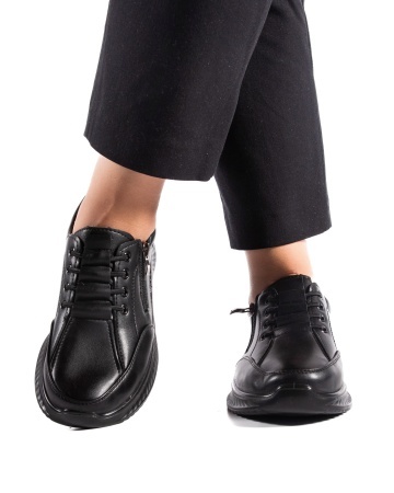 Pantofi dama casual negri din piele ecologica J12 - Img 3