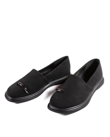 Pantofi dama casual negri din piele ecologica LF01-1 - Img 5