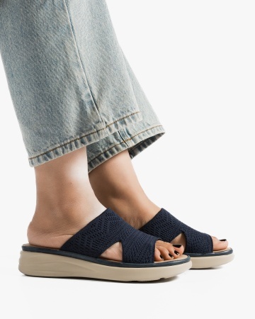 Papuci dama Albastre din Material Textil Vsilu