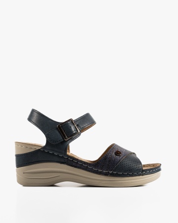 Sandale dama cu platforma Albastre din Piele Ecologica Zugy - Img 4