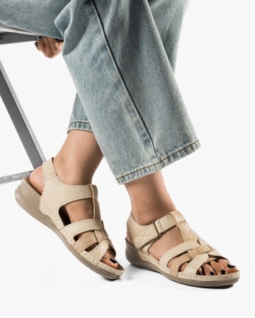 Sandale dama Khaki din Piele Ecologica Elon - Img 3