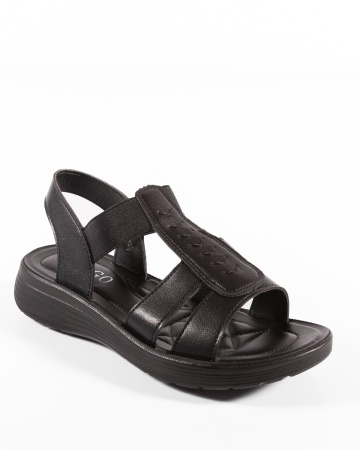 Sandale dama Negre din Material elastic kli - Img 5