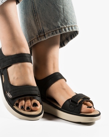 Sandale dama Negre din Piele Ecologica Ceac - Img 2