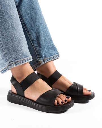 Sandale dama Negre din Piele Ecologica Jinf
