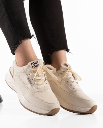 Sneakers dama Bej din Piele Ecologica Picuu - Img 5