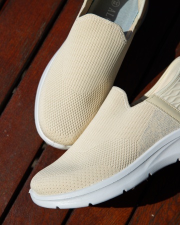 Sneakers dama Bej din Textil Uana - Img 6