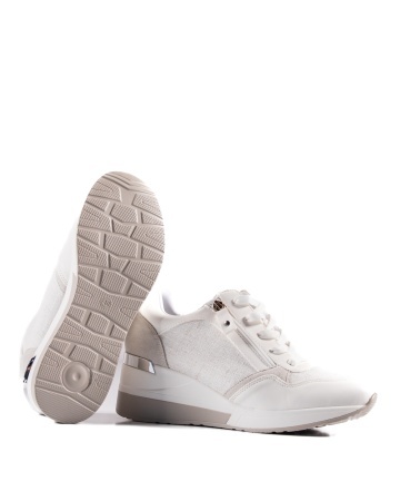 Sneakers dama cu platforma albi din piele ecologica HS-1 - Img 6