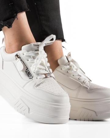 Sneakers dama cu platforma Albi din Piele Ecologica Paca - Img 2