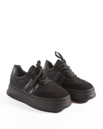Sneakers dama cu platforma Negri din Piele Ecologica Tza - Img 6
