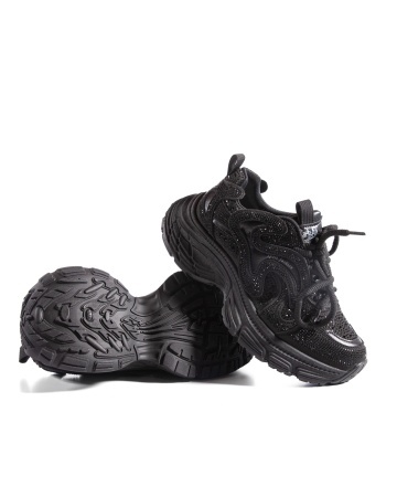 Sneakers dama negri cu talpa groasa 9839 - Img 5