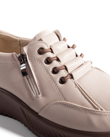 Pantofi dama casual bej din piele ecologica J12 - Img 5