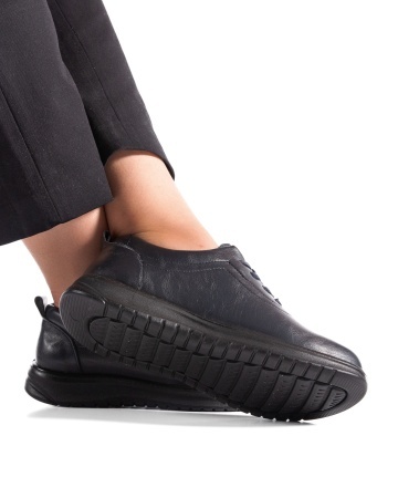 Pantofi dama casual bleumarin din piele ecologica T521 - Img 3