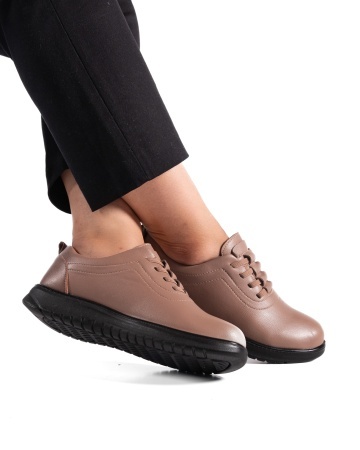 Pantofi dama casual camel din piele ecologica T521 - Img 4